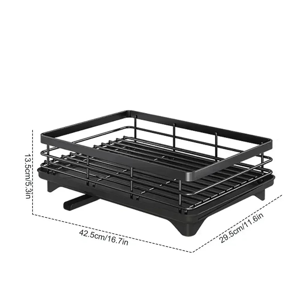 Adjustable 2-tier dish rack