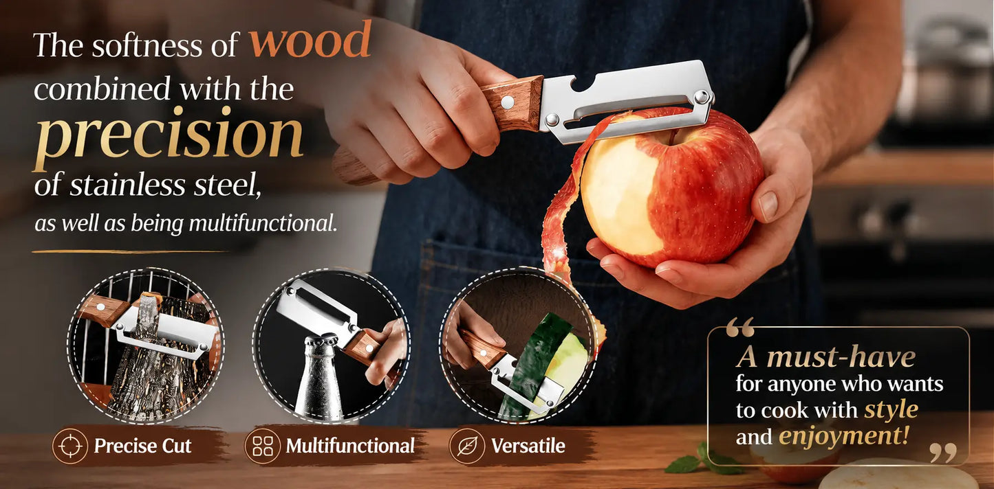 Multifunctional stainless steel peeler