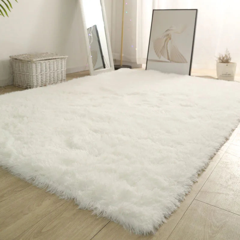 Fluffy white rug