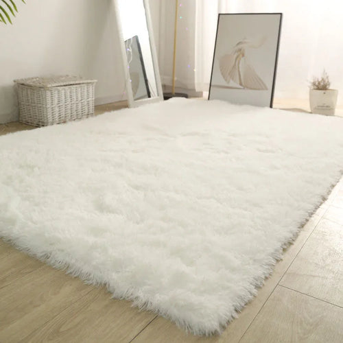 Fluffy white rug
