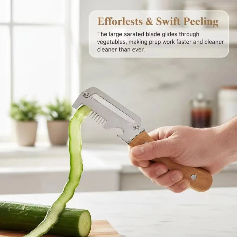 Multifunctional stainless steel peeler