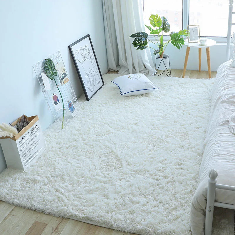 Fluffy white rug