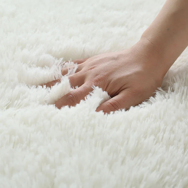 Fluffy white rug