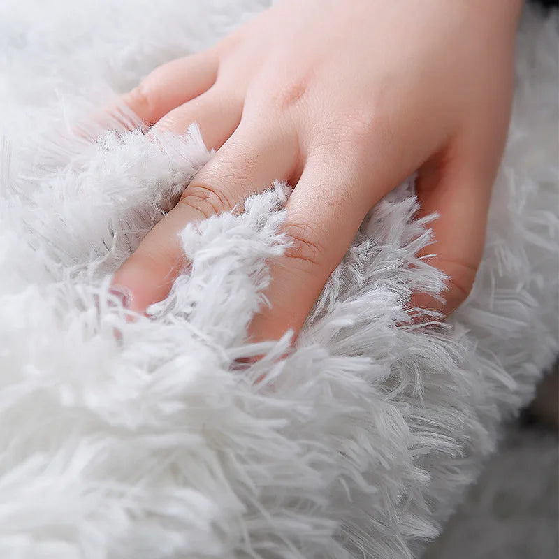 Fluffy white rug