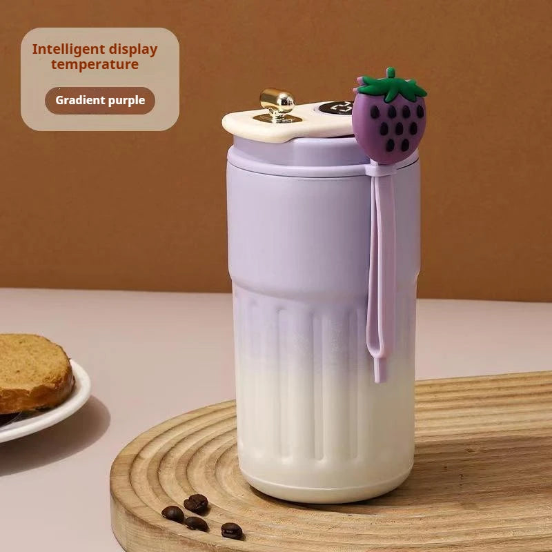 Thermos flask with temperature gauge