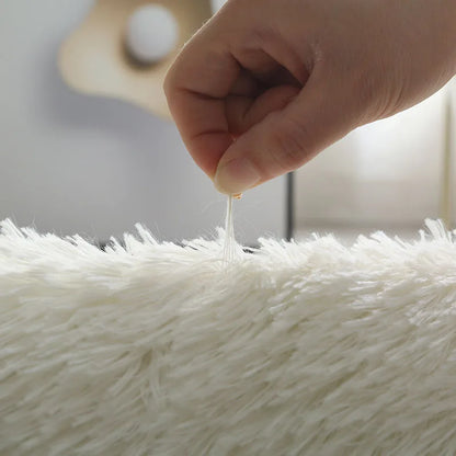 Fluffy white rug