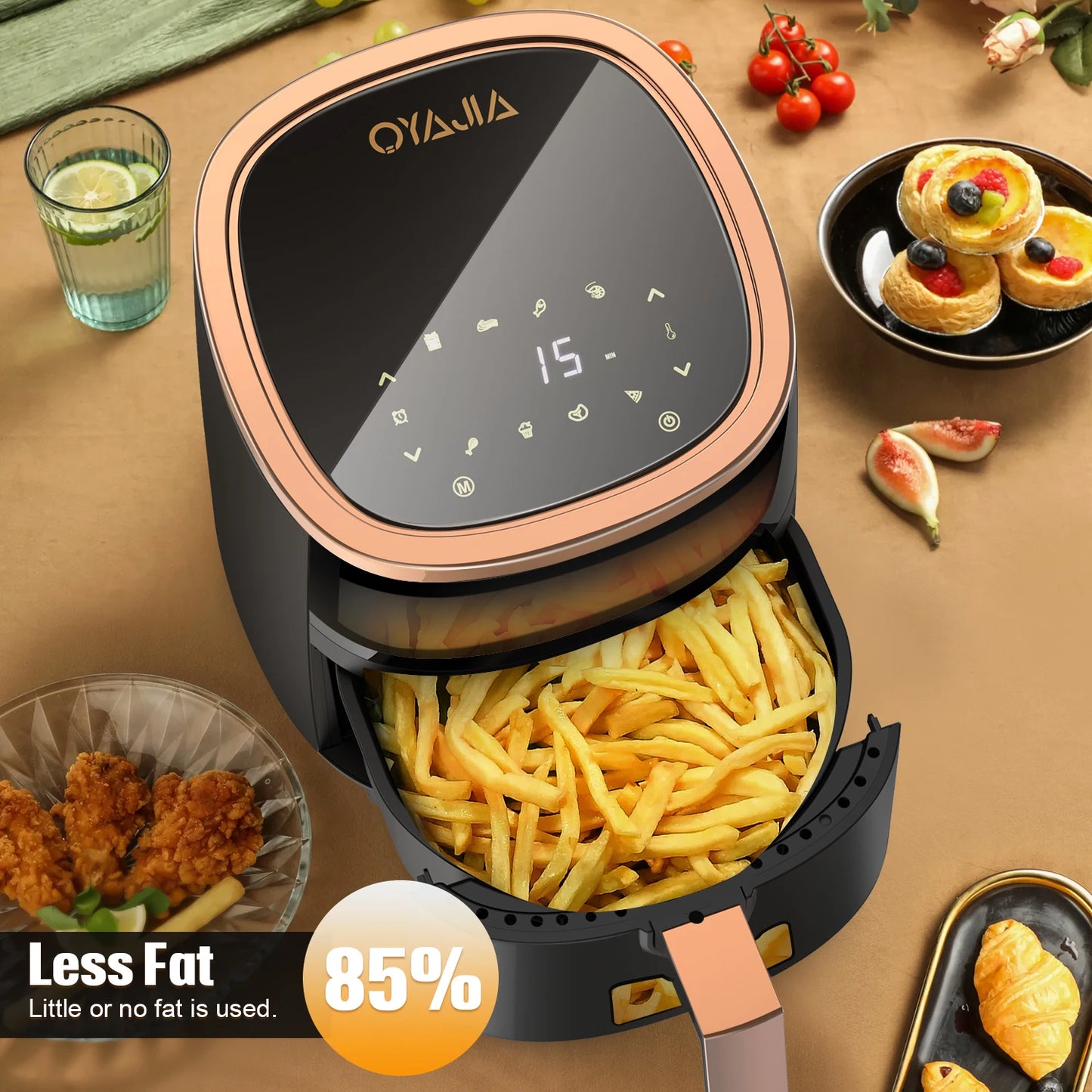 OYAJIA 6L deep fryer with smart touchscreen