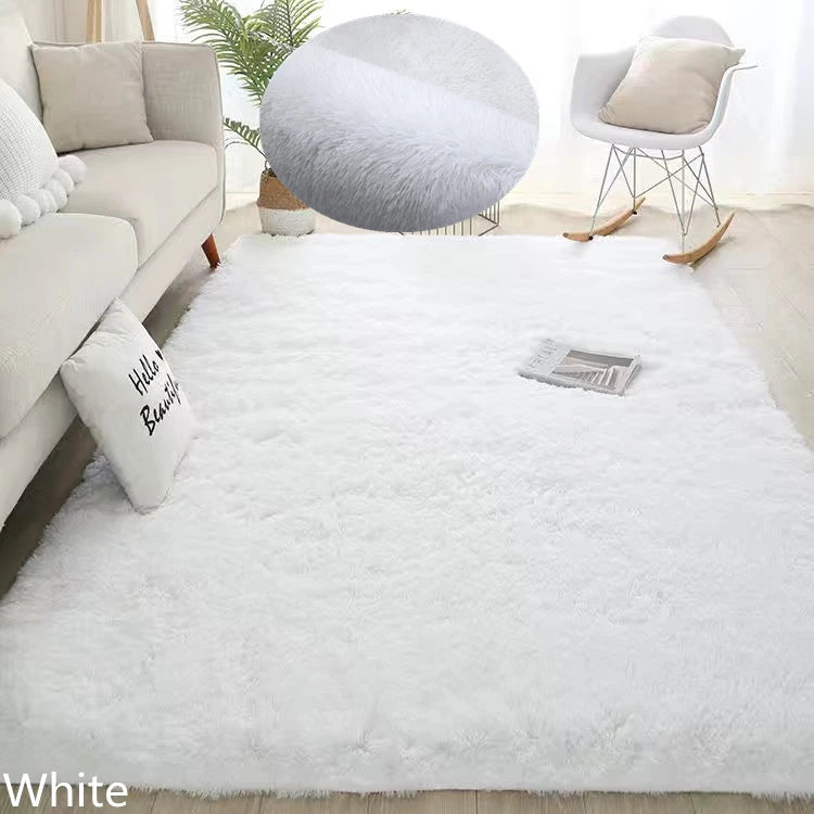 Fluffy white rug