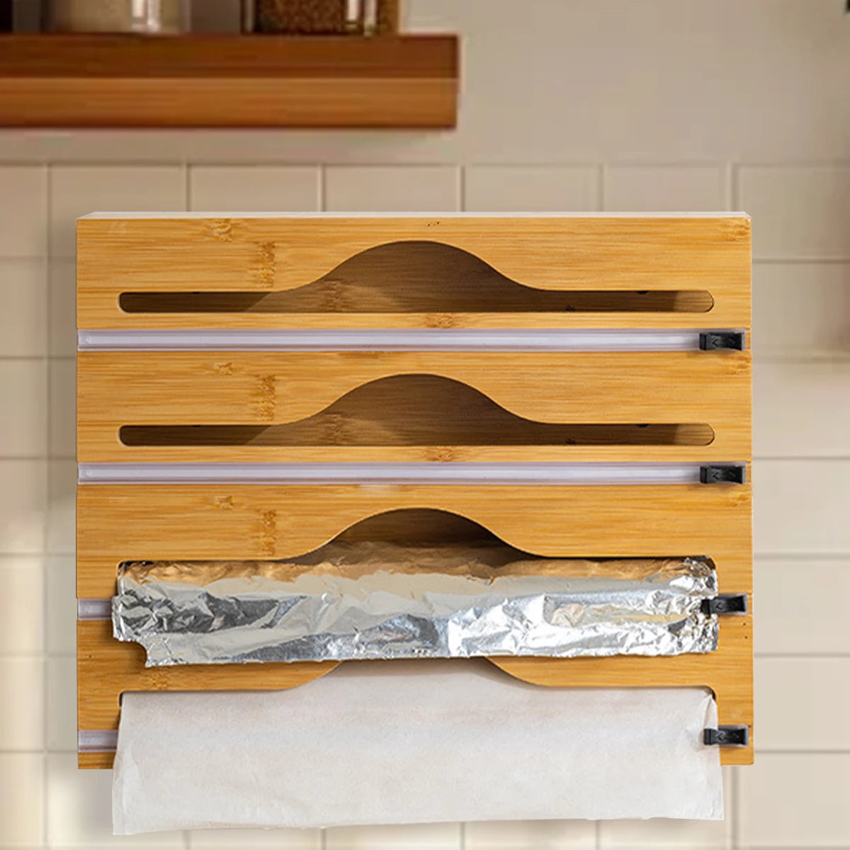 Plastic film dispenser for the kitchen