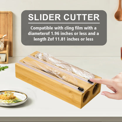 Plastic film dispenser for the kitchen