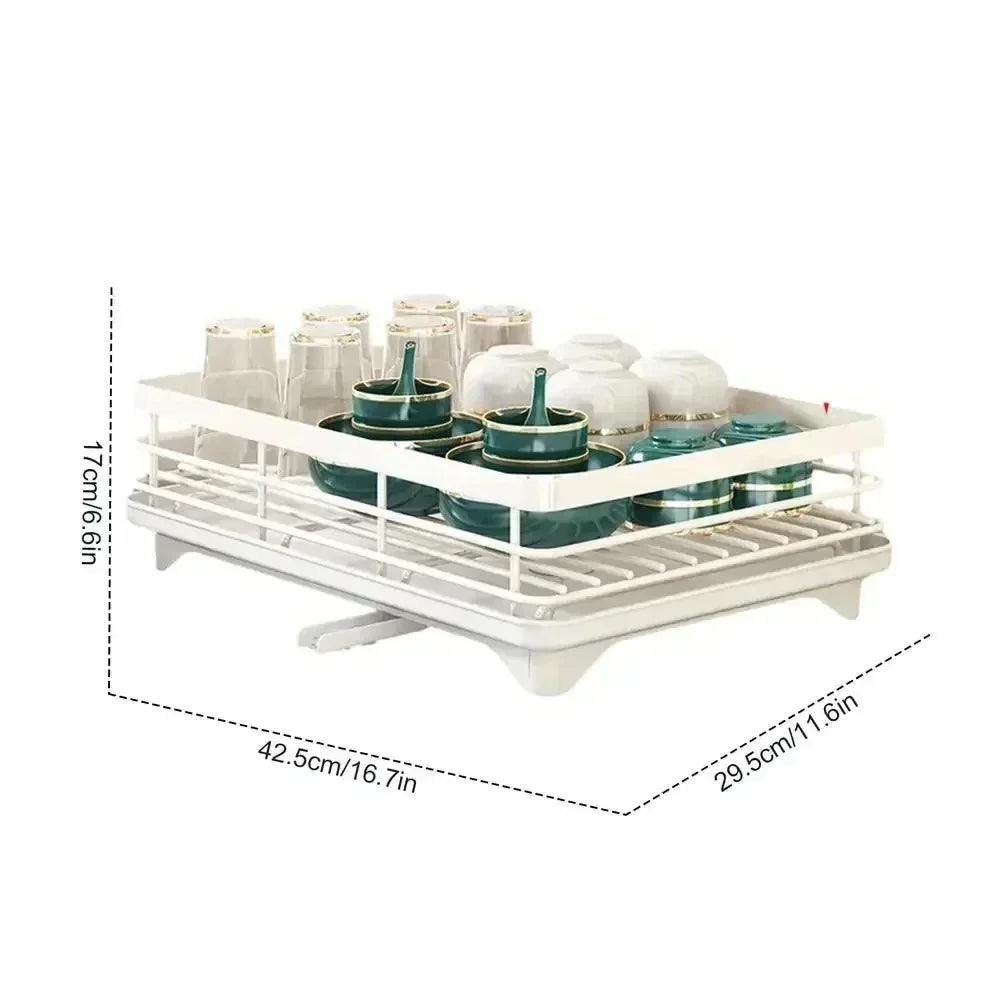 Adjustable 2-tier dish rack