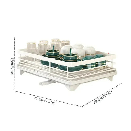 Adjustable 2-tier dish rack