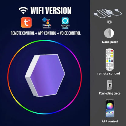 Tuya Smart RGB Quantum Light DIY Decor LED Wall Lamp APP Sound Pickup Game Room Music Rhythm Festival Atmosphere Esports Light