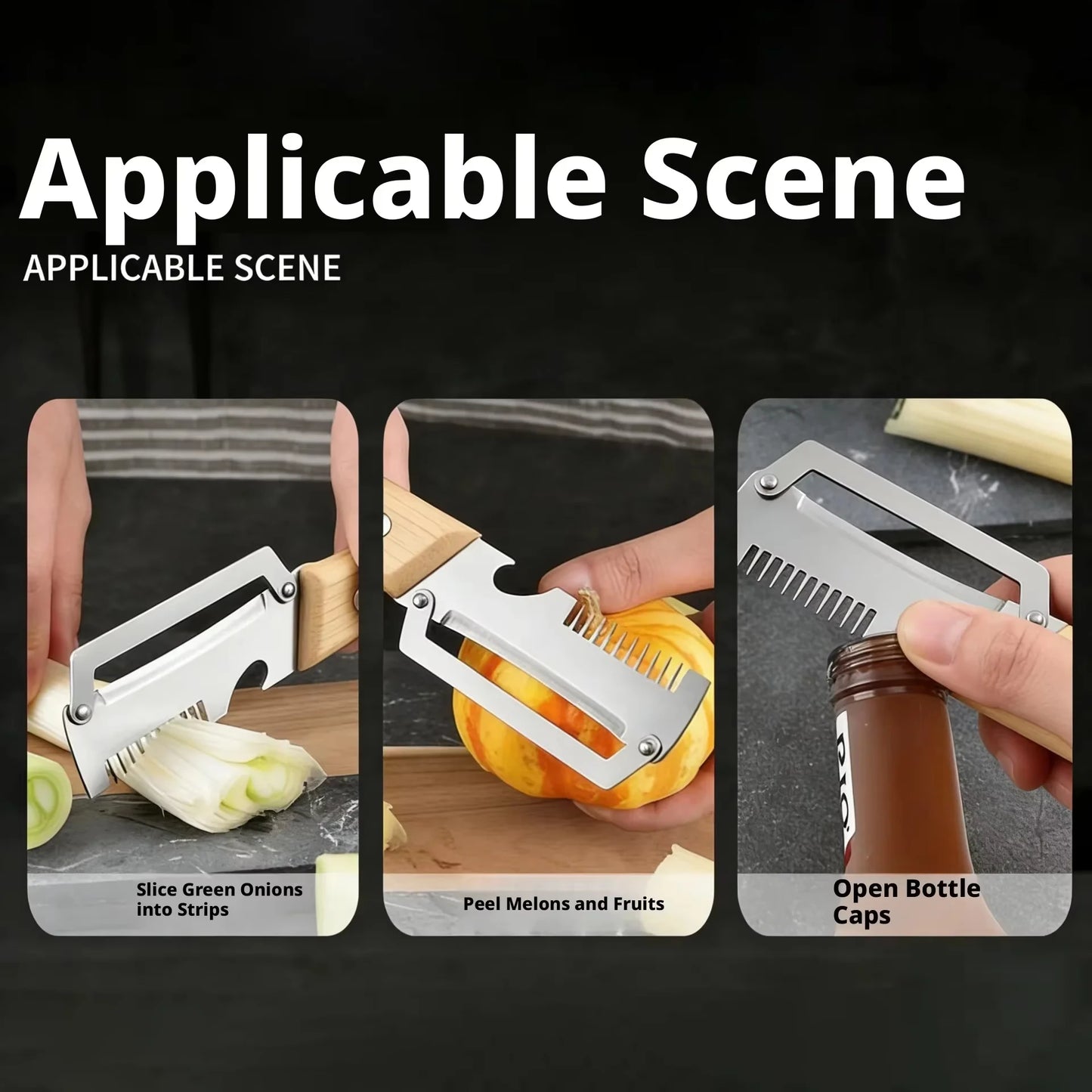 Multifunctional stainless steel peeler